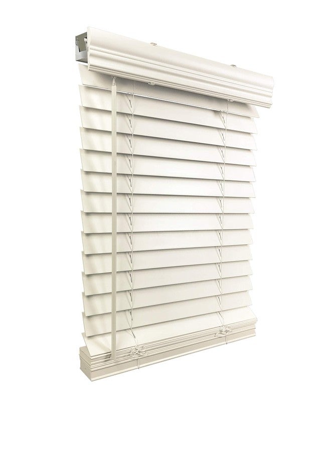 US Window And Floor ستائر نوافذ وأرضيات أمريكية من الخشب الصناعي، مقاس 2 بوصة، عرض 33.5 بوصة × ارتفاع 64 بوصة، ستائر داخلية لاسلكية، لون أبيض ناعم، CLF0103340640 - Image 1